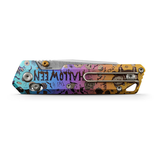 Vosteed Parallel - Satin - Titanium sulankstomas peilis, Halloween Spooky Purr