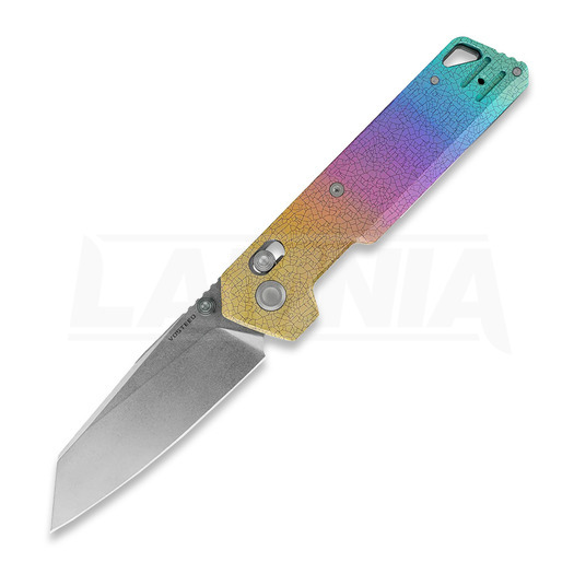 Vosteed Parallel - Stonewash - Titanium 折り畳みナイフ, Iridescent Crackle