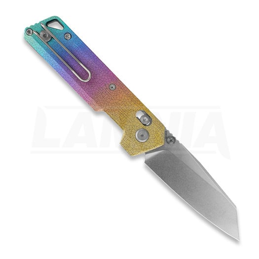 Vosteed Parallel - Stonewash - Titanium folding knife, Iridescent Crackle