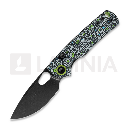 Vosteed Porcupine - Blackwash - G10 foldekniv, Doodle Monster™