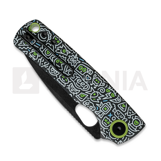 Vosteed Porcupine - Blackwash - G10 sulankstomas peilis, Doodle Monster™