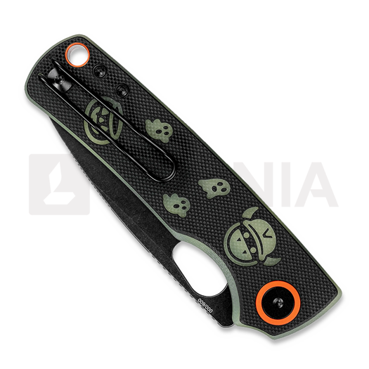 Vosteed Porcupine - Blackwash - G10 & GID G10 k&auml;&auml;nt&ouml;veitsi, Halloween Monster & Jar