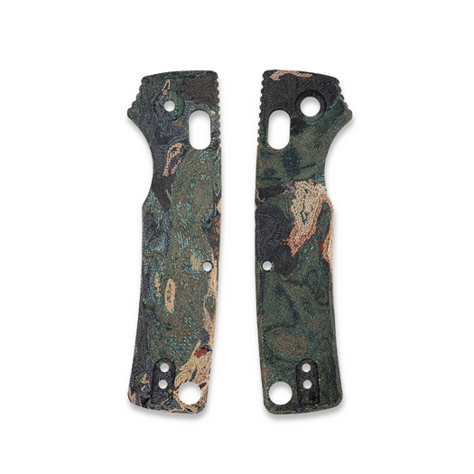 Handle scales Vosteed Porcupine ModSwap™ - Canvas Rag Burl - Green Current Micarta