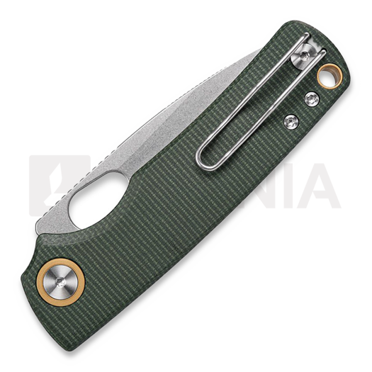 Vosteed Porcupine - Stonewash - Micarta folding knife, green