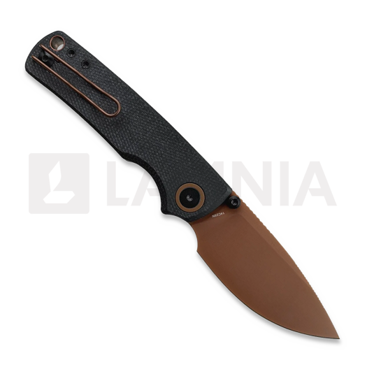 Vosteed Porcupine T - Copper Dune - Micarta k&auml;&auml;nt&ouml;veitsi, musta