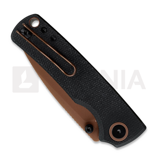 Vosteed Porcupine T - Copper Dune - Micarta k&auml;&auml;nt&ouml;veitsi, musta