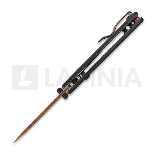 Vosteed Porcupine T - Copper Dune - Micarta k&auml;&auml;nt&ouml;veitsi, musta