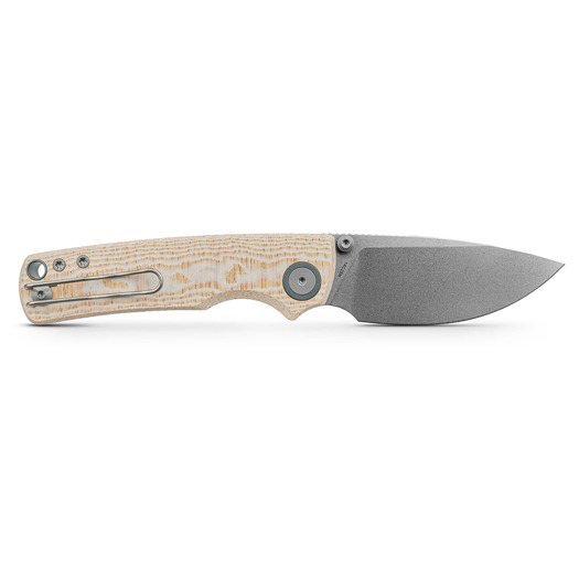 Vosteed Porcupine T - Stonewash - Bamboo Micarta sulankstomas peilis, Ivory Drift