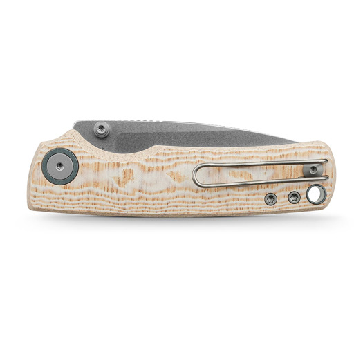 Vosteed Porcupine T - Stonewash - Bamboo Micarta sulankstomas peilis, Ivory Drift