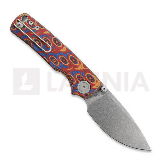 Vosteed Porcupine T - Stonewash - Micarta sulankstomas peilis, Copper Raindrop