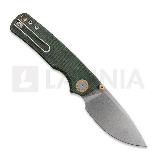 Coltello pieghevole Vosteed Porcupine T - Stonewash - Micarta, verde