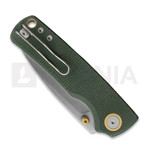 Vosteed Porcupine T - Stonewash - Micarta sulankstomas peilis, žalia