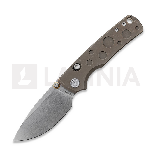 Vosteed Porcupine TiSlim - Stonewash - Titanium kääntöveitsi, Antique Brasswash