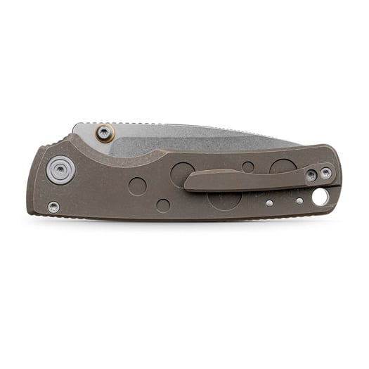Vosteed Porcupine TiSlim - Stonewash - Titanium Taschenmesser, Antique Brasswash