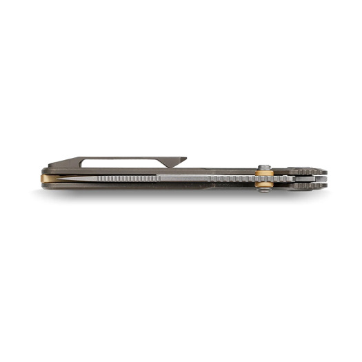 Vosteed Porcupine TiSlim - Stonewash - Titanium Taschenmesser, Antique Brasswash