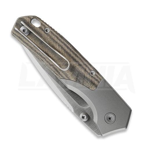 Vosteed Psyop 299 - Satin - Micarta k&auml;&auml;nt&ouml;veitsi, vihre&auml;