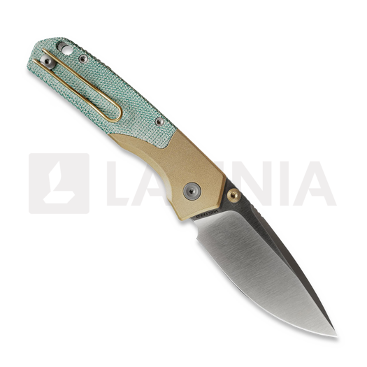 Vosteed Psyop 299 - Satin - Ti Bolster + Norplex UltreX Micarta &ouml;sszecsukhat&oacute; k&eacute;s, teal