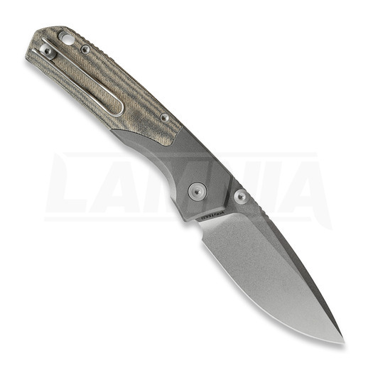 Vosteed Psyop 299 - Stonewash - Micarta k&auml;&auml;nt&ouml;veitsi, vihre&auml;