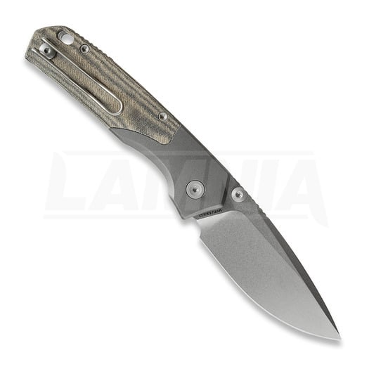 Vosteed Psyop 299 - Stonewash - Micarta sulankstomas peilis, žalia