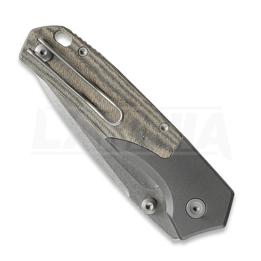 Coltello pieghevole Vosteed Psyop 299 - Stonewash - Micarta, verde