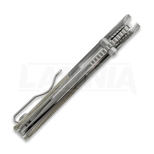 Vosteed Psyop 299 - Stonewash - Micarta sulankstomas peilis, žalia