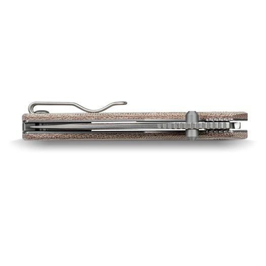 Vosteed Psyop 299 - Stonewash - Norplex UltreX Micarta &ouml;sszecsukhat&oacute; k&eacute;s, natural