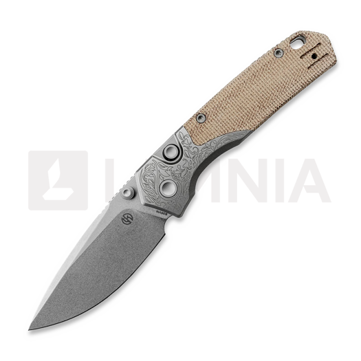 Nóż składany Vosteed Psyop 299 - Stonewash - Ti Bolster + Norplex UltreX Micarta, natural