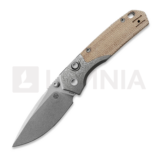 Складной нож Vosteed Psyop 299 - Stonewash - Ti Bolster + Norplex UltreX Micarta, natural