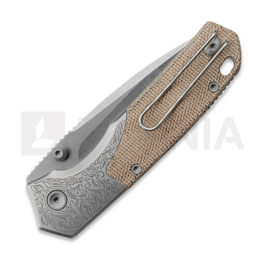 Vosteed Psyop 299 - Stonewash - Ti Bolster + Norplex UltreX Micarta Taschenmesser, natural