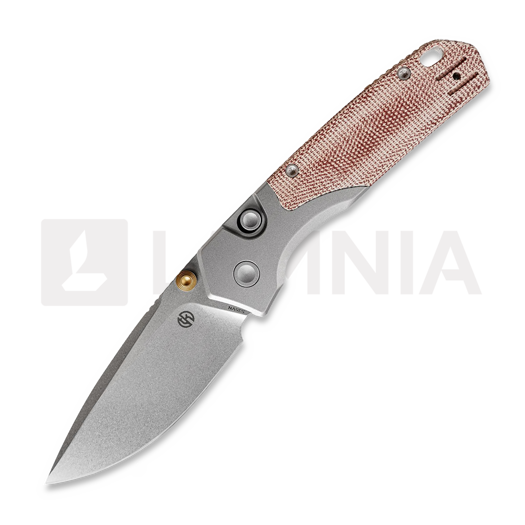 Liigendnuga Vosteed Psyop 299 - Stonewash - Ti Bolster + Norplex UltreX Micarta, punane