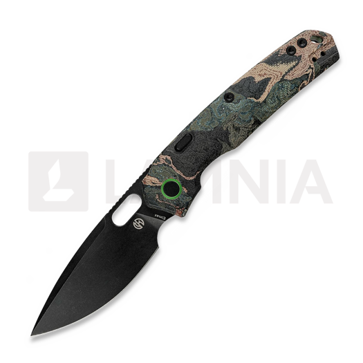 มีดพับ Vosteed Psyop 332 - Blackwash - Current Micarta, Canvas Rag Burl - Blue