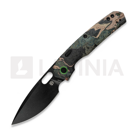 Vosteed Psyop 332 - Blackwash - Current Micarta סכין מתקפלת, Canvas Rag Burl - Blue