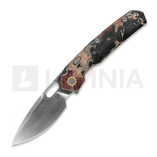 มีดพับ Vosteed Psyop 332 - Satin - Current Micarta, Canvas Rag Burl - Red