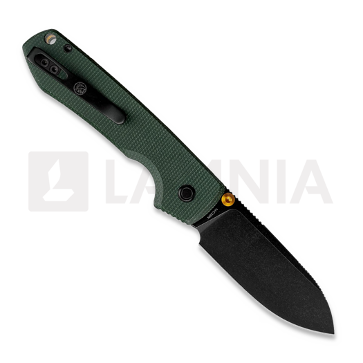 Vosteed Raccoon 2.0 Top Liner Lock - B/W Drop - Micarta sulankstomas peilis, žalia