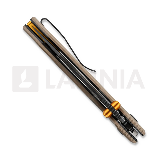 N&oacute;ż składany Vosteed Raccoon 2.0 Top Liner Lock - Blackwash - G10, piaskowy