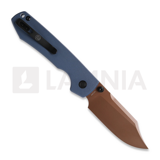 Coltello pieghevole Vosteed Raccoon 2.0 Top Liner Lock - Copper Dune Bowie - G10, blu