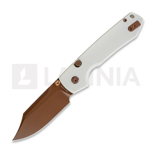 Vosteed Raccoon 2.0 Top Liner Lock - Copper Dune Bowie - G10 折り畳みナイフ, 白