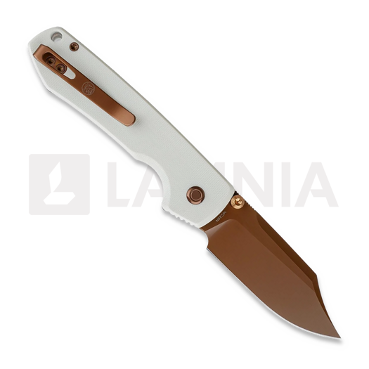 N&oacute;ż składany Vosteed Raccoon 2.0 Top Liner Lock - Copper Dune Bowie - G10, biała