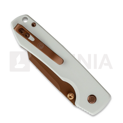 N&oacute;ż składany Vosteed Raccoon 2.0 Top Liner Lock - Copper Dune Bowie - G10, biała