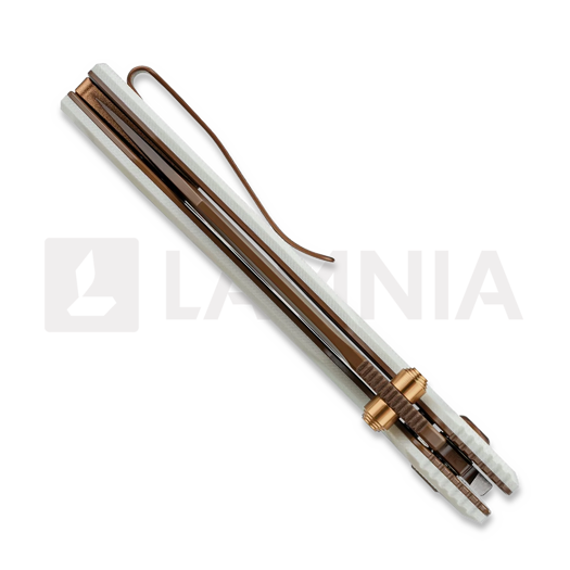N&oacute;ż składany Vosteed Raccoon 2.0 Top Liner Lock - Copper Dune Bowie - G10, biała