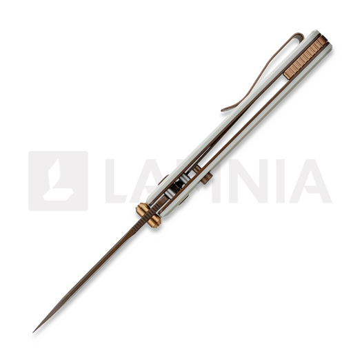 N&oacute;ż składany Vosteed Raccoon 2.0 Top Liner Lock - Copper Dune Bowie - G10, biała