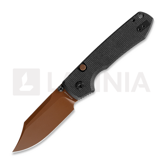 Vosteed Raccoon 2.0 Top Liner Lock - Copper Dune Bowie - Micarta 접이식 나이프, 검정