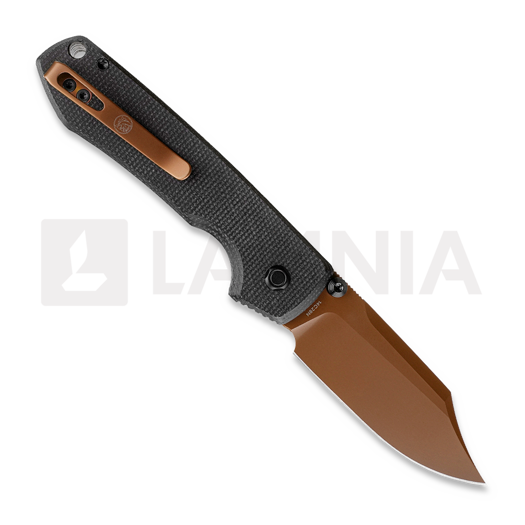 Vosteed Raccoon 2.0 Top Liner Lock - Copper Dune Bowie - Micarta sulankstomas peilis, juoda