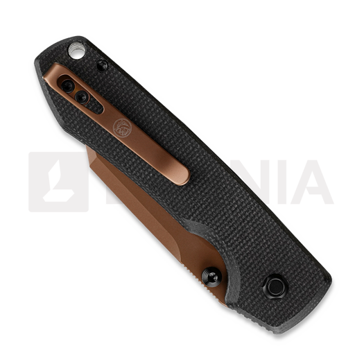 Vosteed Raccoon 2.0 Top Liner Lock - Copper Dune Bowie - Micarta sulankstomas peilis, juoda