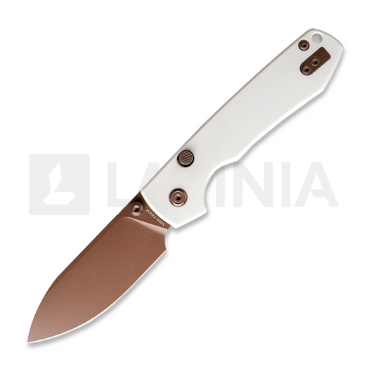 Vosteed Raccoon 2.0 Top Liner Lock - Copper Dune Drop - G10 Taschenmesser, weiß