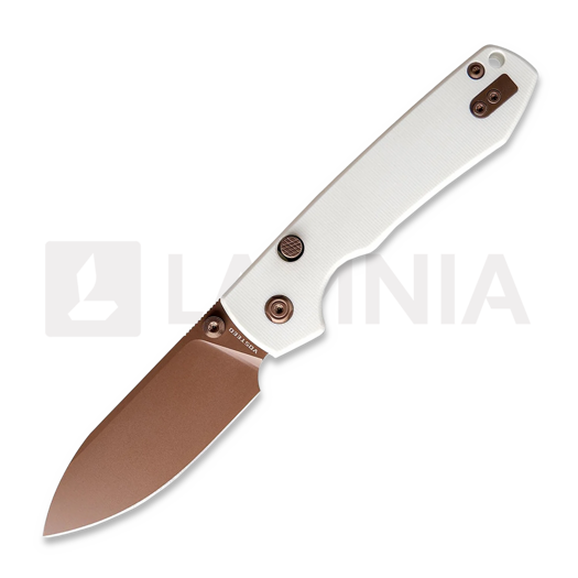 Vosteed Raccoon 2.0 Top Liner Lock - Copper Dune Drop - G10 sulankstomas peilis, balta