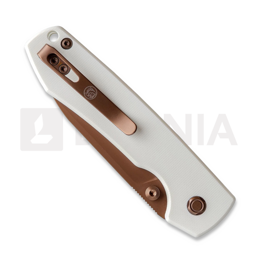 Vosteed Raccoon 2.0 Top Liner Lock - Copper Dune Drop - G10 sulankstomas peilis, balta