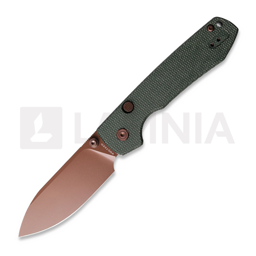 Coltello pieghevole Vosteed Raccoon 2.0 Top Liner Lock - Copper Dune Drop - Micarta, verde