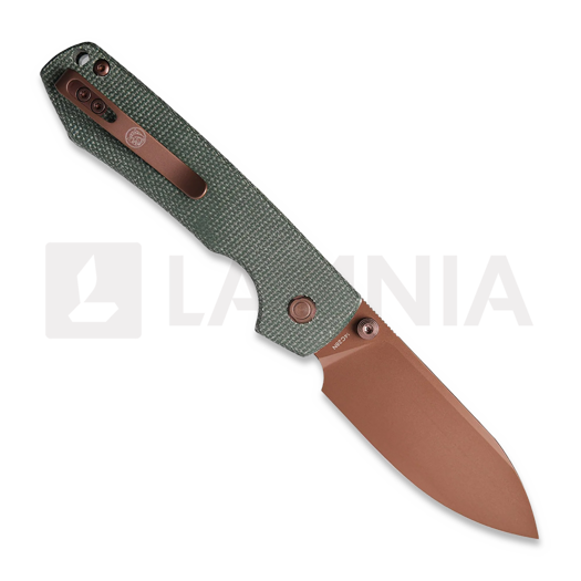 Vosteed Raccoon 2.0 Top Liner Lock - Copper Dune Drop - Micarta folding knife, green