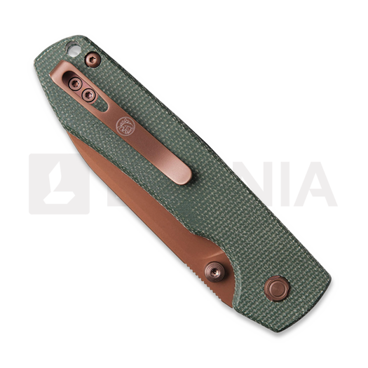Vosteed Raccoon 2.0 Top Liner Lock - Copper Dune Drop - Micarta folding knife, green